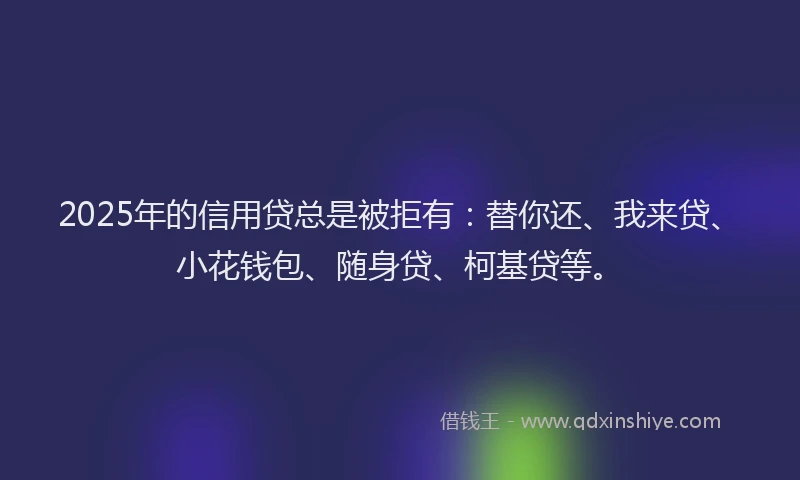 2025年的信用贷总是被拒有：替你还、我来贷、小花钱包、随身贷、柯基贷等。