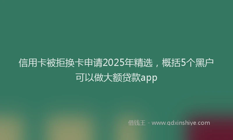 信用卡被拒换卡申请2025年精选，概括5个黑户可以做大额贷款app