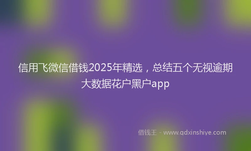 信用飞微信借钱2025年精选，总结五个无视逾期大数据花户黑户app