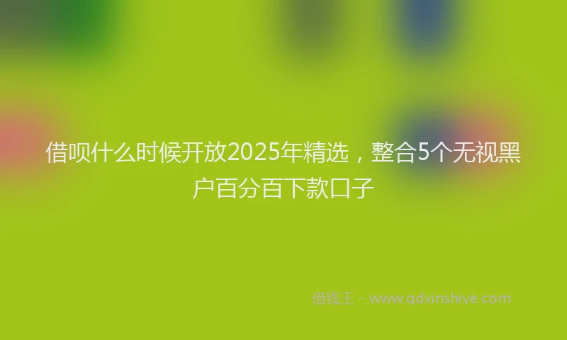 借呗什么时候开放2025年精选，整合5个无视黑户百分百下款口子