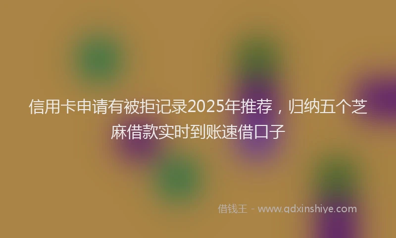 信用卡申请有被拒记录2025年推荐，归纳五个芝麻借款实时到账速借口子