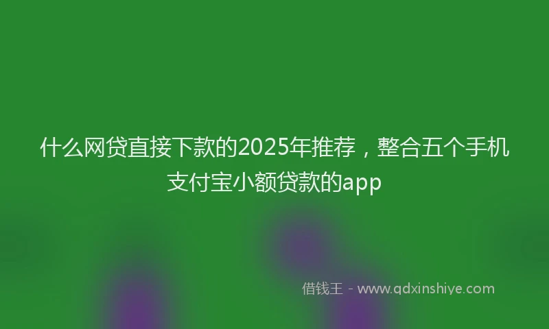 什么网贷直接下款的2025年推荐，整合五个手机支付宝小额贷款的app