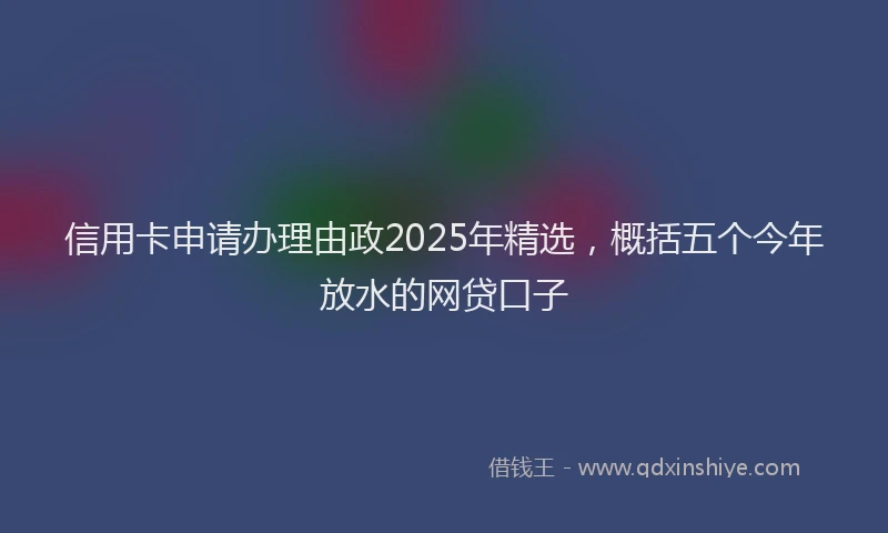 信用卡申请办理由政2025年精选，概括五个今年放水的网贷口子
