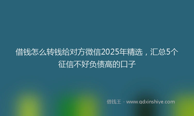 借钱怎么转钱给对方微信2025年精选，汇总5个征信不好负债高的口子