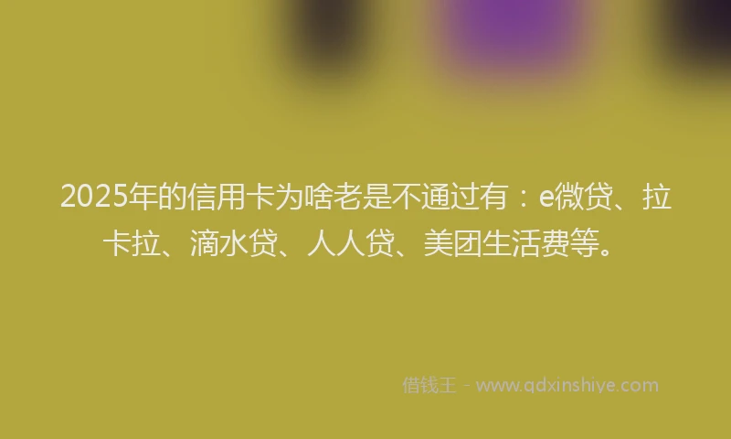 2025年的信用卡为啥老是不通过有：e微贷、拉卡拉、滴水贷、人人贷、美团生活费等。