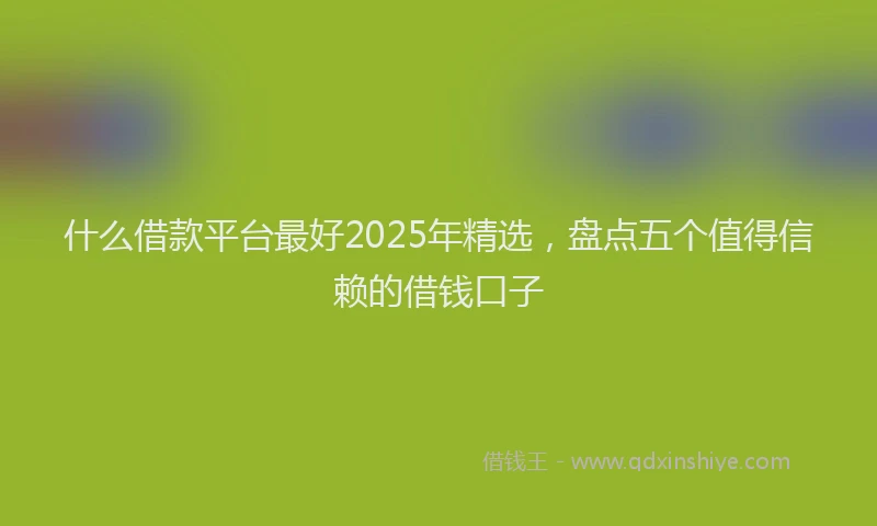 什么借款平台最好2025年精选，盘点五个值得信赖的借钱口子