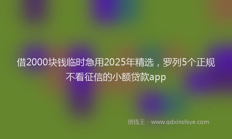 借2000块钱临时急用2025年精选，罗列5个正规不看征信的小额贷款app