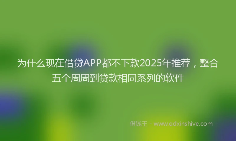为什么现在借贷APP都不下款2025年推荐，整合五个周周到贷款相同系列的软件