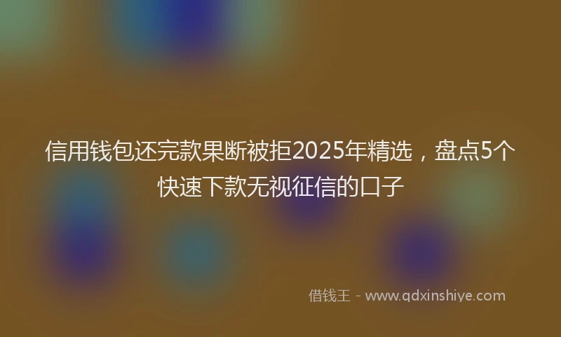 信用钱包还完款果断被拒2025年精选，盘点5个快速下款无视征信的口子