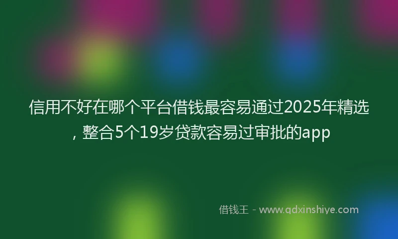 信用不好在哪个平台借钱最容易通过2025年精选，整合5个19岁贷款容易过审批的app