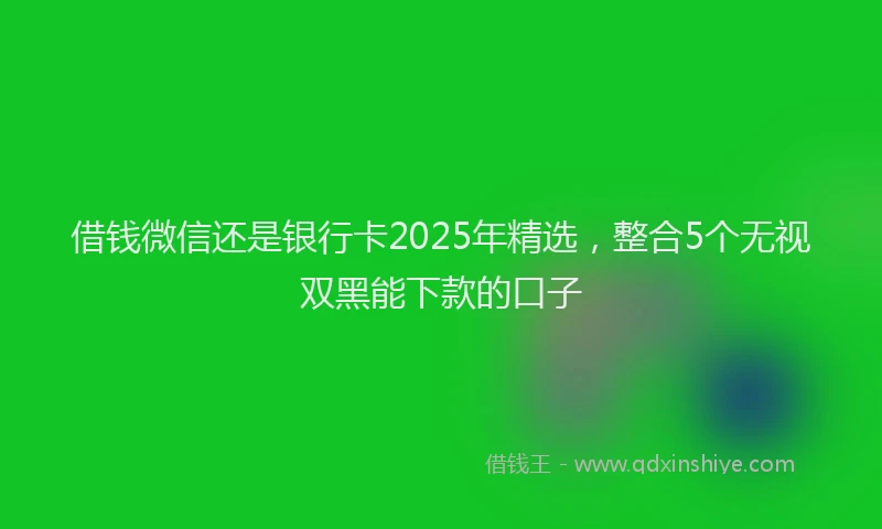 借钱微信还是银行卡2025年精选，整合5个无视双黑能下款的口子