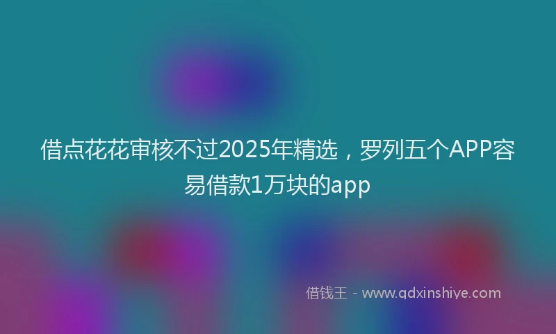 借点花花审核不过2025年精选，罗列五个APP容易借款1万块的app