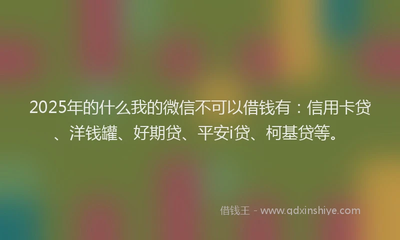 2025年的什么我的微信不可以借钱有：信用卡贷、洋钱罐、好期贷、平安i贷、柯基贷等。
