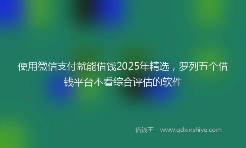 使用微信支付就能借钱2025年精选，罗列五个借钱平台不看综合评估的软件