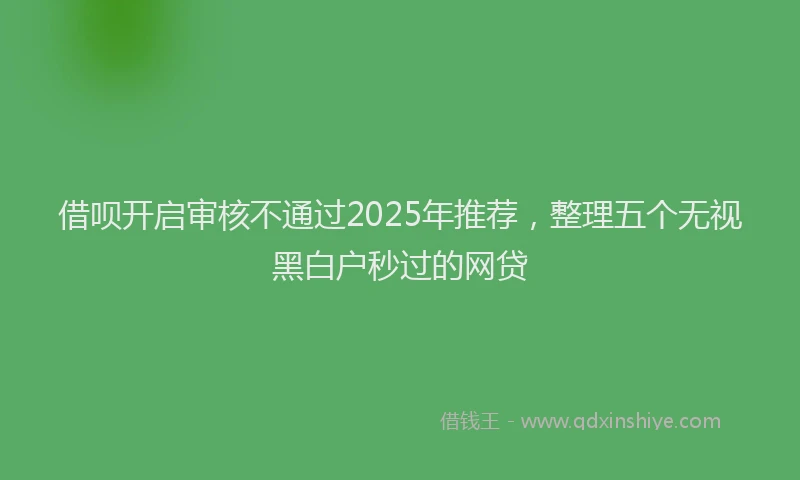 借呗开启审核不通过2025年推荐，整理五个无视黑白户秒过的网贷