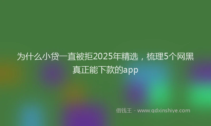 为什么小贷一直被拒2025年精选，梳理5个网黑真正能下款的app