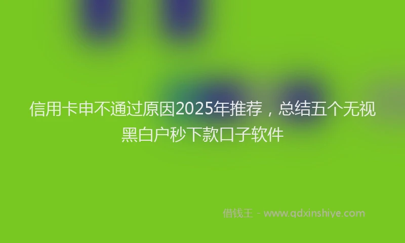 信用卡申不通过原因2025年推荐，总结五个无视黑白户秒下款口子软件