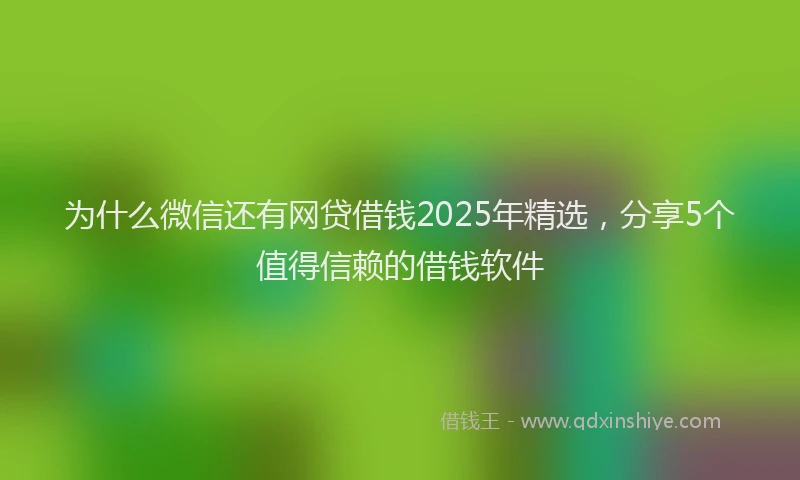 为什么微信还有网贷借钱2025年精选，分享5个值得信赖的借钱软件