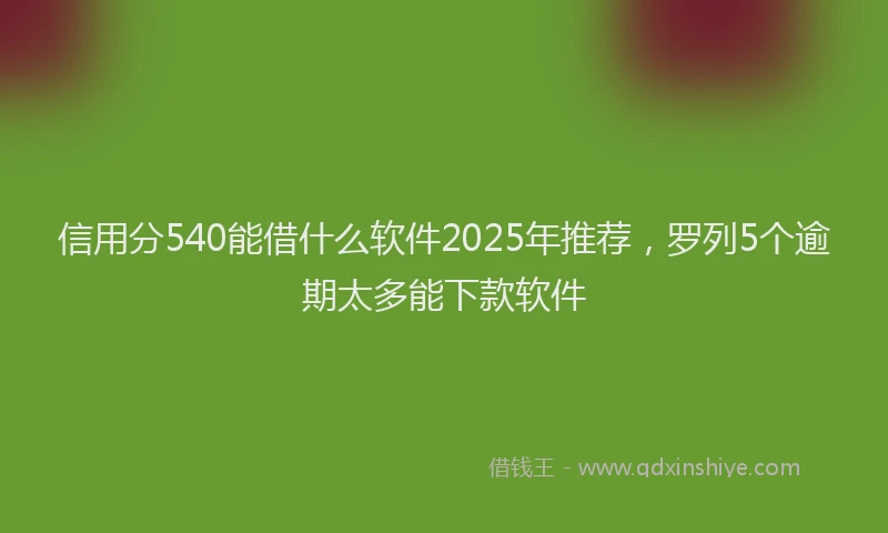 信用分540能借什么软件2025年推荐，罗列5个逾期太多能下款软件