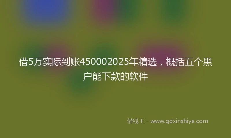 借5万实际到账450002025年精选，概括五个黑户能下款的软件