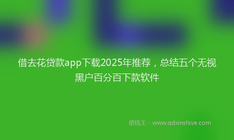 借去花贷款app下载2025年推荐，总结五个无视黑户百分百下款软件