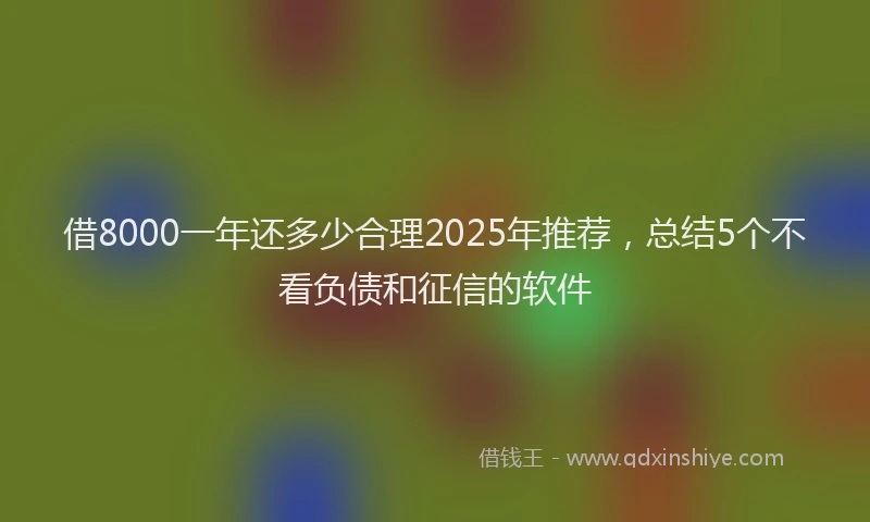 借8000一年还多少合理2025年推荐，总结5个不看负债和征信的软件