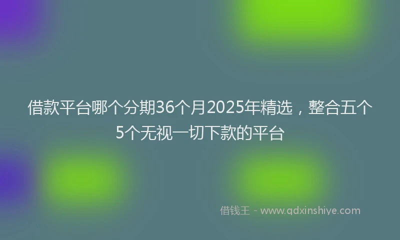 借款平台哪个分期36个月2025年精选，整合五个5个无视一切下款的平台