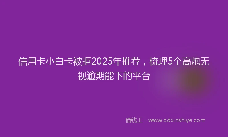 信用卡小白卡被拒2025年推荐，梳理5个高炮无视逾期能下的平台