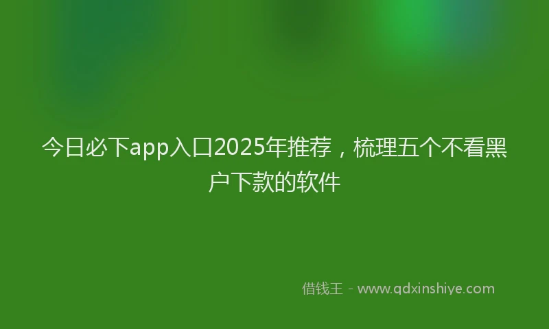 今日必下app入口2025年推荐，梳理五个不看黑户下款的软件