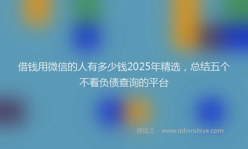 借钱用微信的人有多少钱2025年精选，总结五个不看负债查询的平台