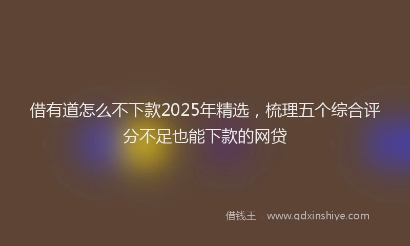 借有道怎么不下款2025年精选，梳理五个综合评分不足也能下款的网贷