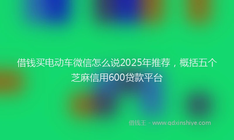 借钱买电动车微信怎么说2025年推荐，概括五个芝麻信用600贷款平台