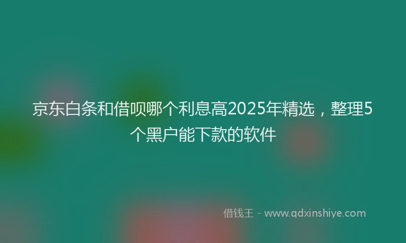 京东白条和借呗哪个利息高2025年精选，整理5个黑户能下款的软件