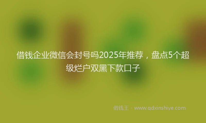 借钱企业微信会封号吗2025年推荐，盘点5个超级烂户双黑下款口子