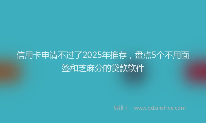 信用卡申请不过了2025年推荐，盘点5个不用面签和芝麻分的贷款软件