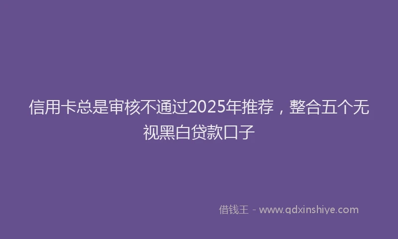 信用卡总是审核不通过2025年推荐，整合五个无视黑白贷款口子