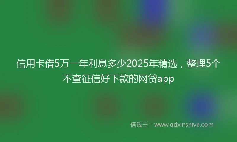 信用卡借5万一年利息多少2025年精选，整理5个不查征信好下款的网贷app