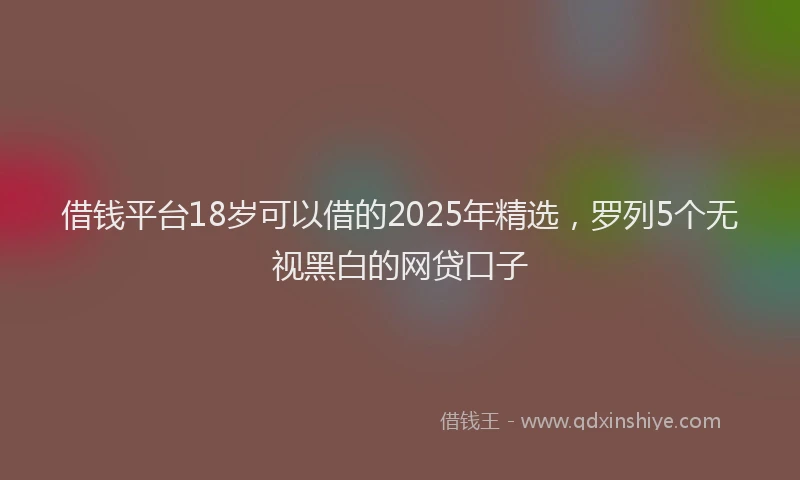 借钱平台18岁可以借的2025年精选，罗列5个无视黑白的网贷口子