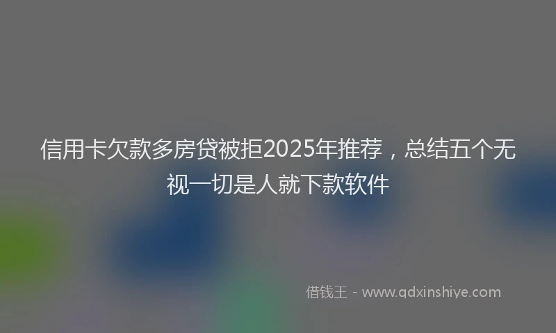 信用卡欠款多房贷被拒2025年推荐，总结五个无视一切是人就下款软件