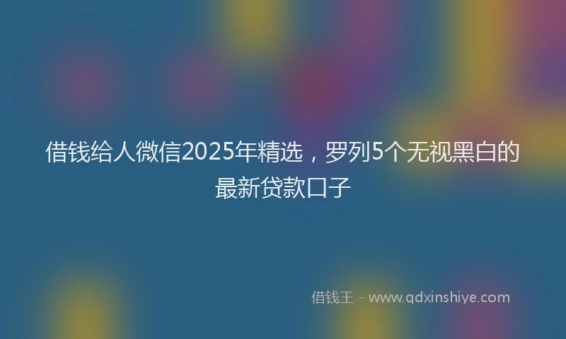 借钱给人微信2025年精选，罗列5个无视黑白的最新贷款口子