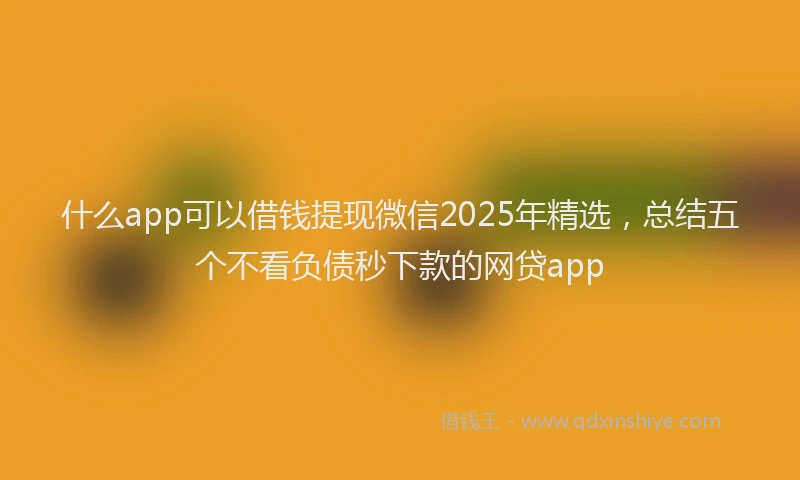 什么app可以借钱提现微信2025年精选，总结五个不看负债秒下款的网贷app