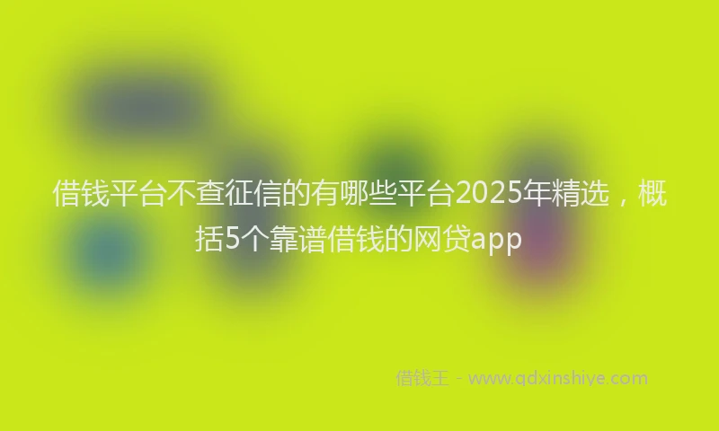 借钱平台不查征信的有哪些平台2025年精选，概括5个靠谱借钱的网贷app