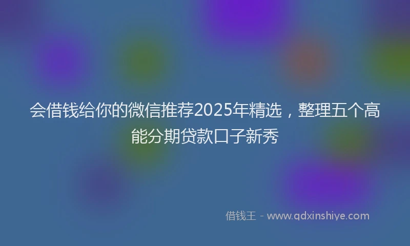 会借钱给你的微信推荐2025年精选，整理五个高能分期贷款口子新秀