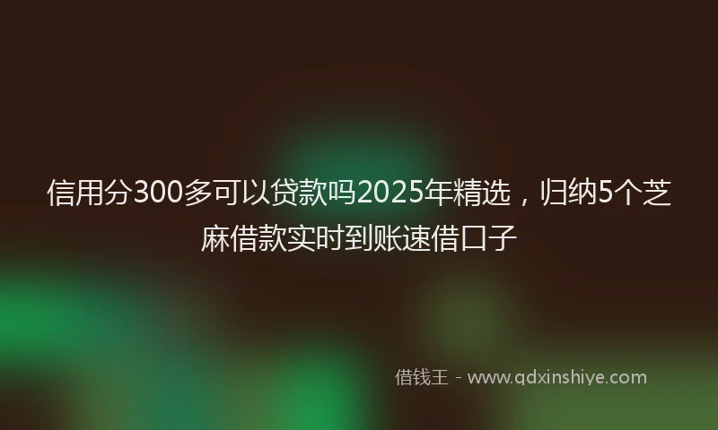 信用分300多可以贷款吗2025年精选，归纳5个芝麻借款实时到账速借口子