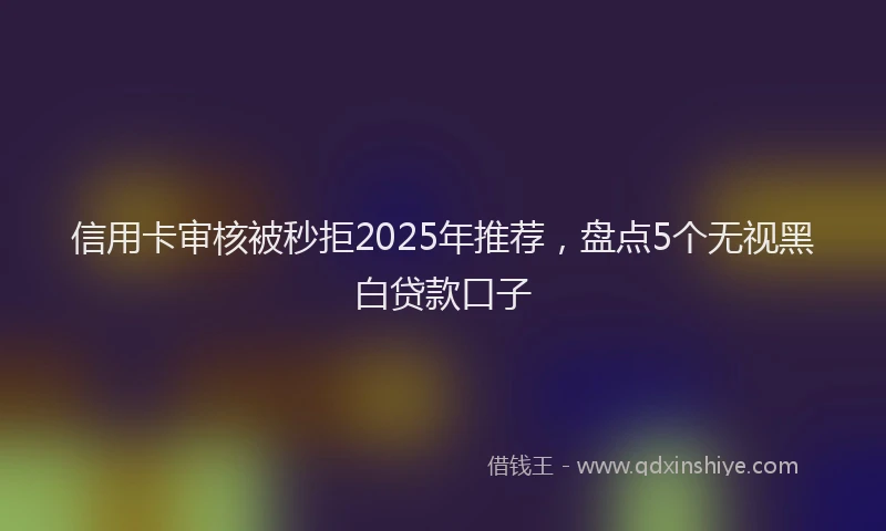 信用卡审核被秒拒2025年推荐，盘点5个无视黑白贷款口子