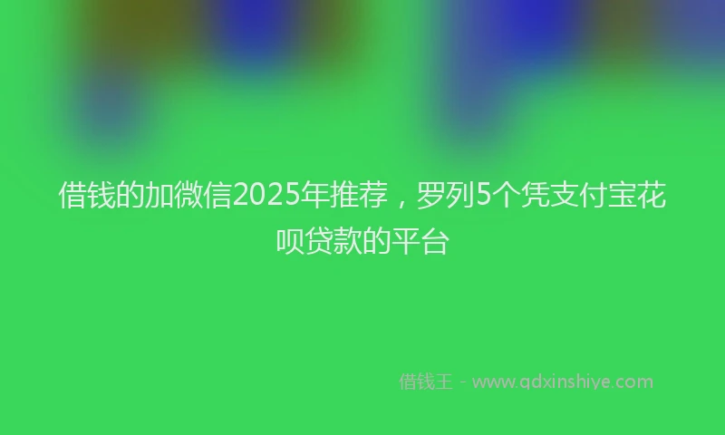 借钱的加微信2025年推荐，罗列5个凭支付宝花呗贷款的平台