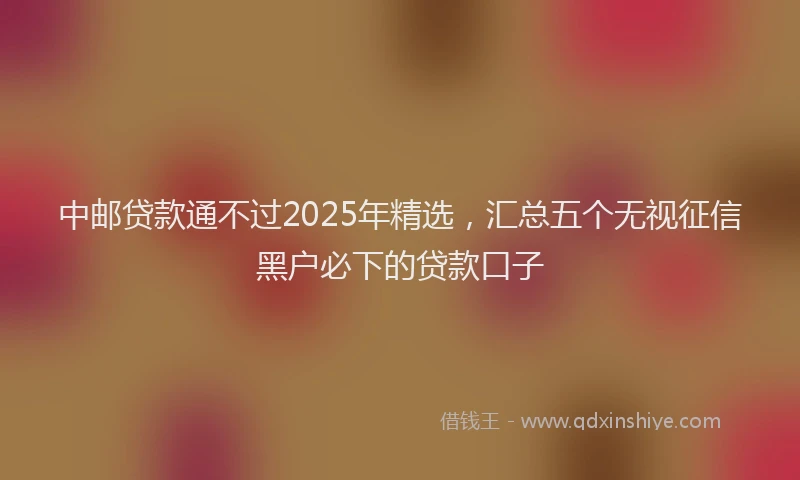 中邮贷款通不过2025年精选，汇总五个无视征信黑户必下的贷款口子