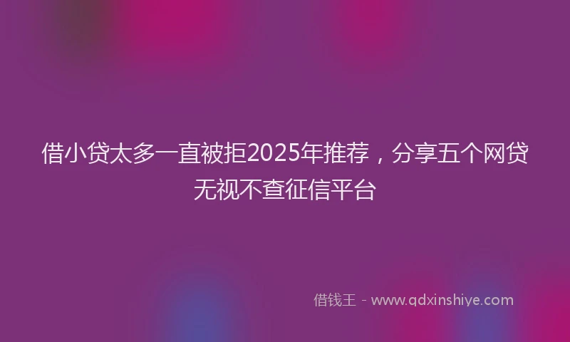 借小贷太多一直被拒2025年推荐，分享五个网贷无视不查征信平台
