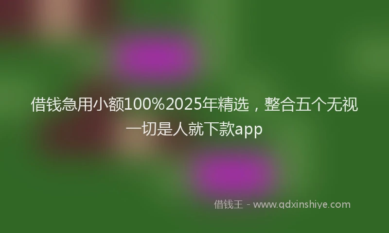 借钱急用小额100%2025年精选，整合五个无视一切是人就下款app