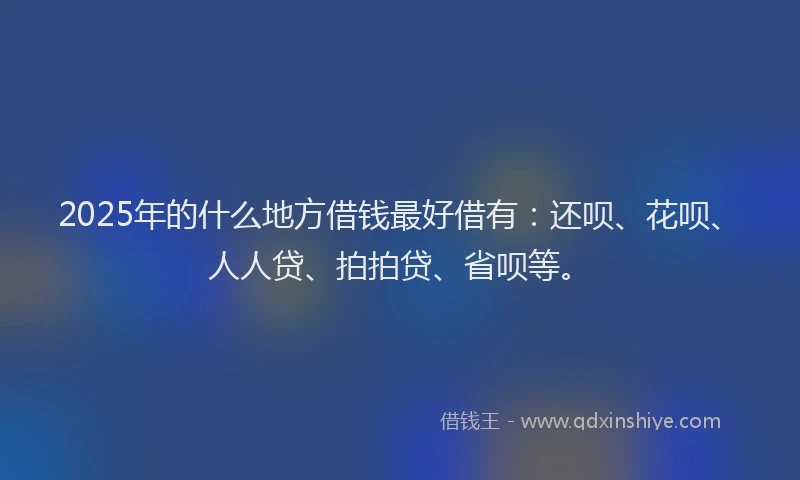 2025年的什么地方借钱最好借有：还呗、花呗、人人贷、拍拍贷、省呗等。